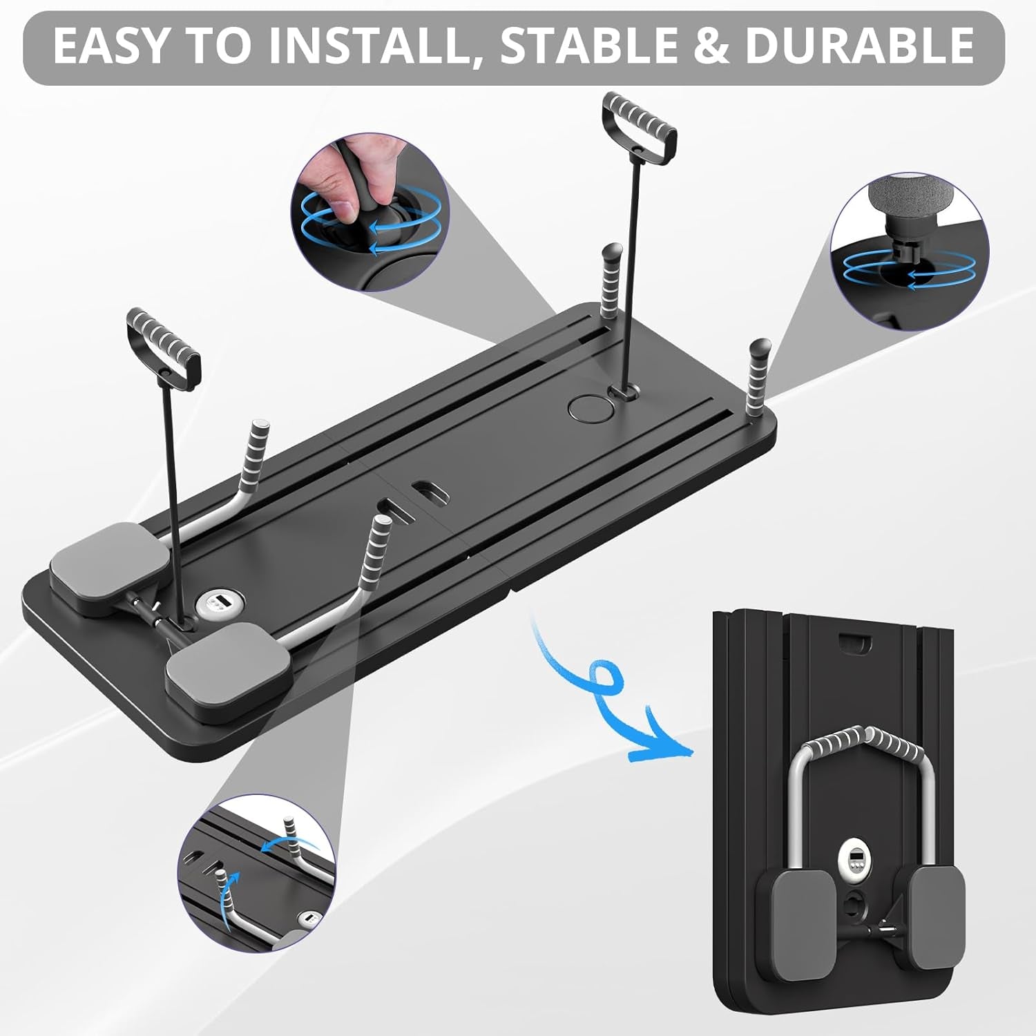 Pilates Board - Pilates Reformer Set, Multi-Purpose Foldable Pilates Reformer Board for Home, 5 in 1 Pilates Sliding Board