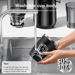 Initial Magnetic Stirring Coffee Mug with Lid Handle Automatic Self Electric Mixing Insulated Stainless Steel Spill Leak Proof Heavy Large Reusable Thermal Travel Tea Cup Camping Big Water Tumbler,A