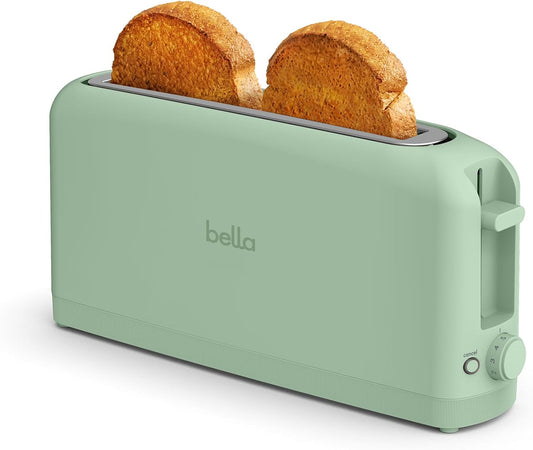2 Slice Slim Toaster, Fits-Anywhere™ Kitchenware, 6 Setting Shade Control with Reheat & Cancel Buttons, Fits Sourdough, 10” Long Slot, anti Jam & Auto Shutoff, 900 Watt, Seaglass