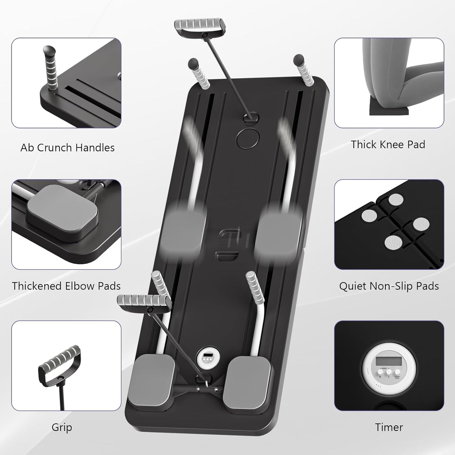 Pilates Board - Pilates Reformer Set, Multi-Purpose Foldable Pilates Reformer Board for Home, 5 in 1 Pilates Sliding Board