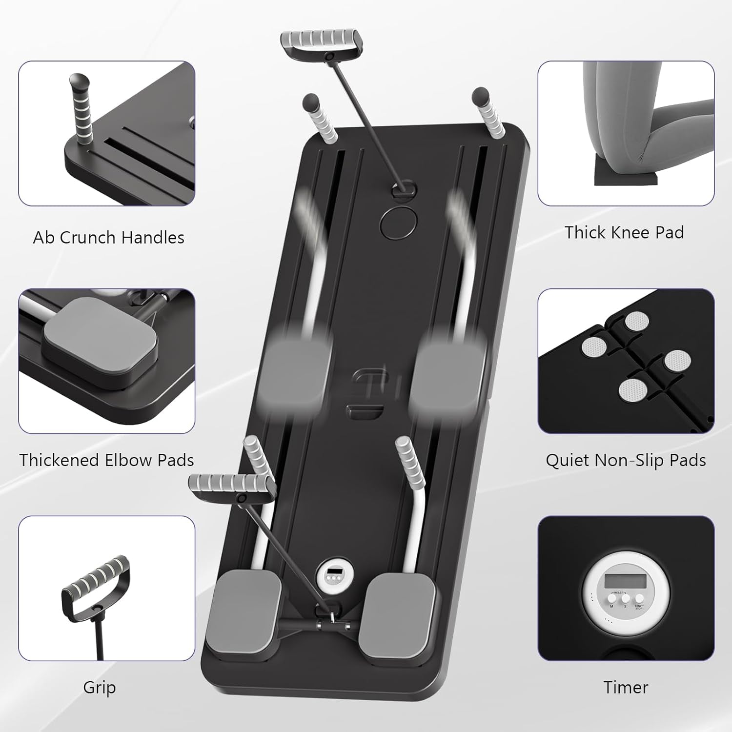 Pilates Board - Pilates Reformer Set, Multi-Purpose Foldable Pilates Reformer Board for Home, 5 in 1 Pilates Sliding Board