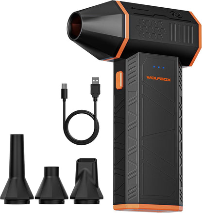 MF50 Electric Air Duster-110000Rpm Super Power Cordless Air Duster, 3-Gear Adjustable Mini Blower with Fast Charging, Dust Blower for Computer, Keyboard, House, Outdoor and Car