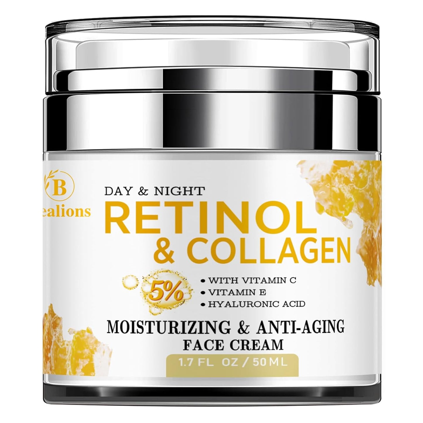 Retinol Cream for Face anti Aging: Wrinkle Cream for Face Neck with Collagen Hyaluronic Acid - Night Moisturizer for Men Women - Facial Skin Care Gifts for Mom Dad Sister
