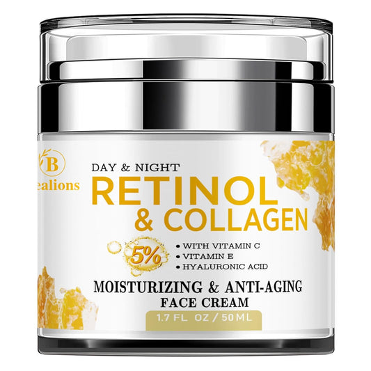 Retinol Cream for Face anti Aging: Wrinkle Cream for Face Neck with Collagen Hyaluronic Acid - Night Moisturizer for Men Women - Facial Skin Care Gifts for Mom Dad Sister