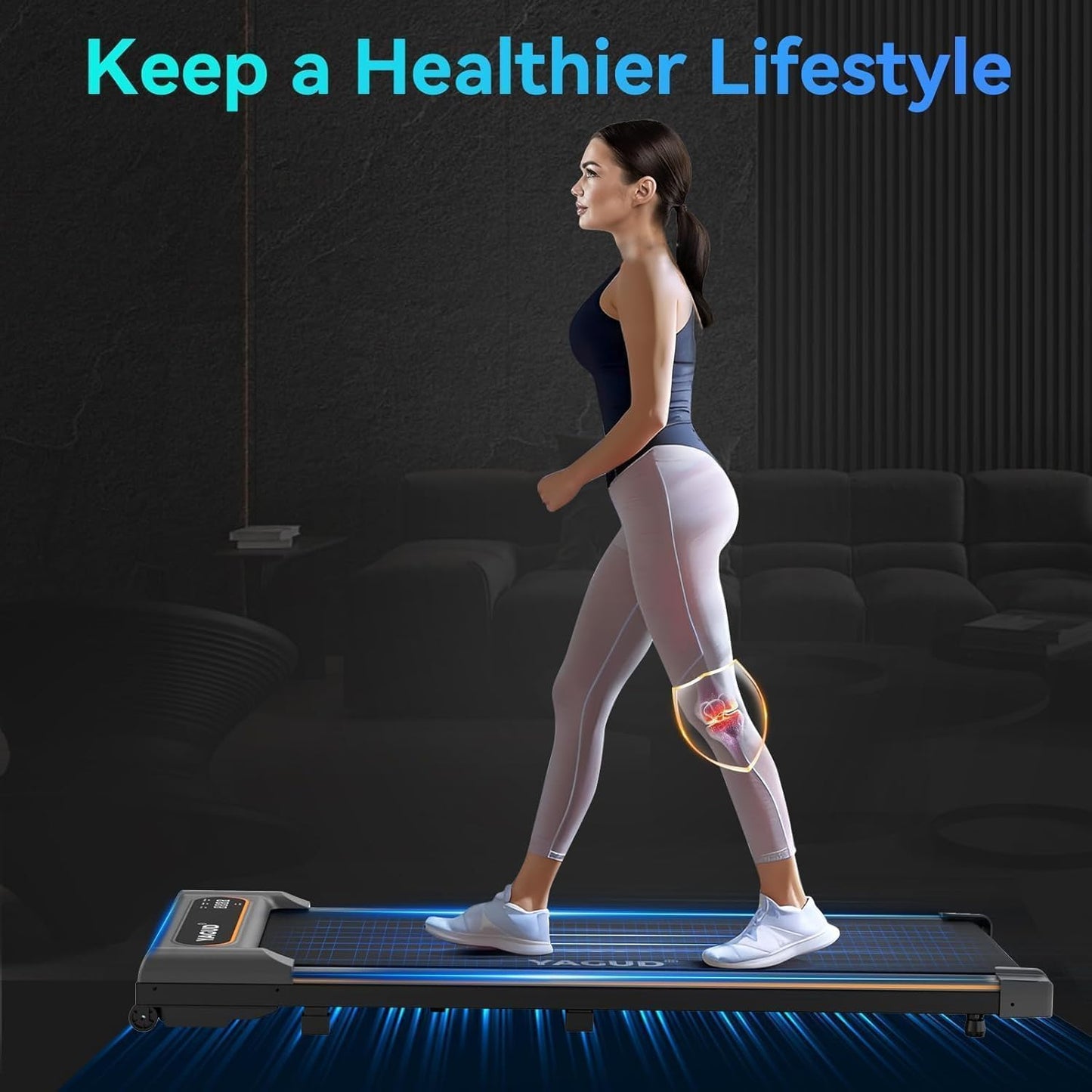 Walking Pad, Walking Pad Treadmill for Home Office, Portable under Desk Treadmill with Remote Control and LED Display, Walking Jogging Running Machine