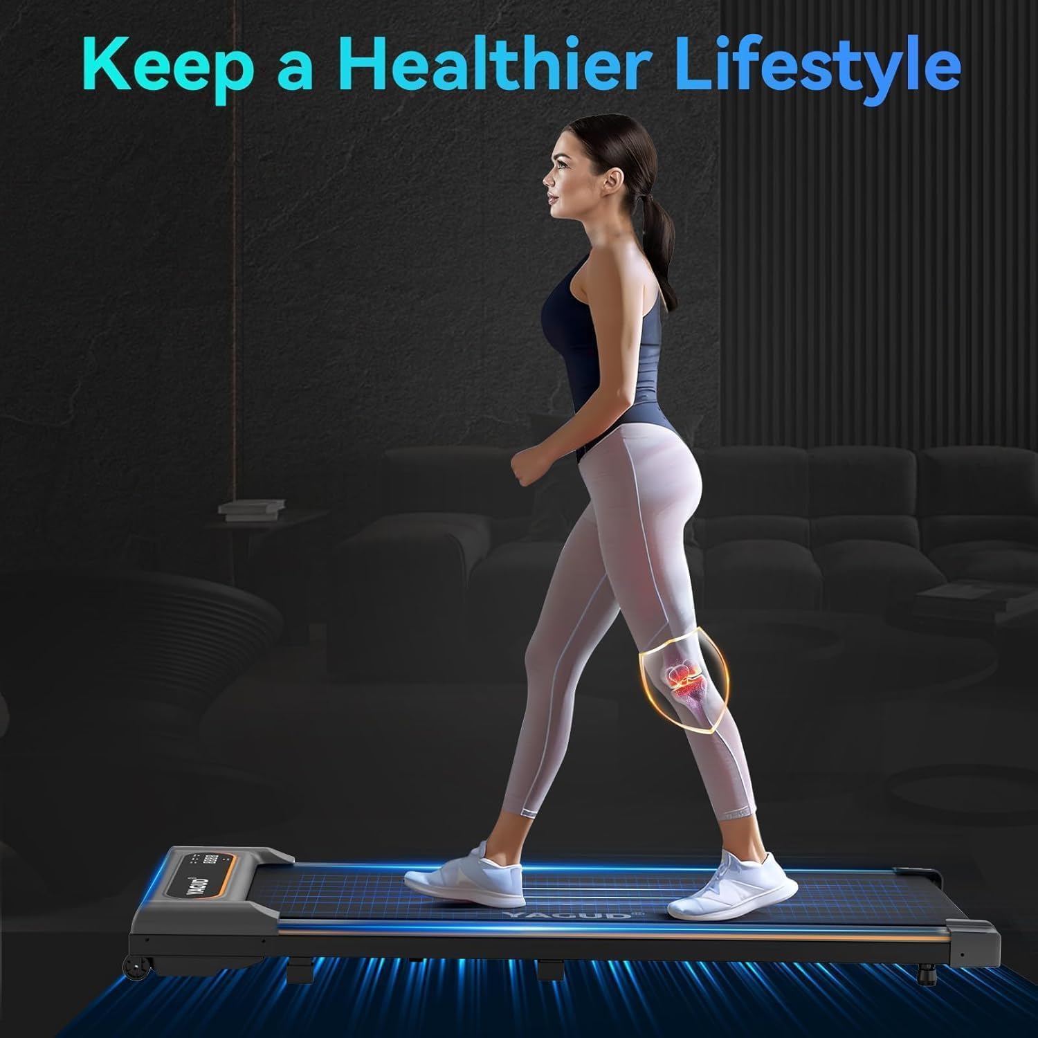 Walking Pad, Walking Pad Treadmill for Home Office, Portable under Desk Treadmill with Remote Control and LED Display, Walking Jogging Running Machine