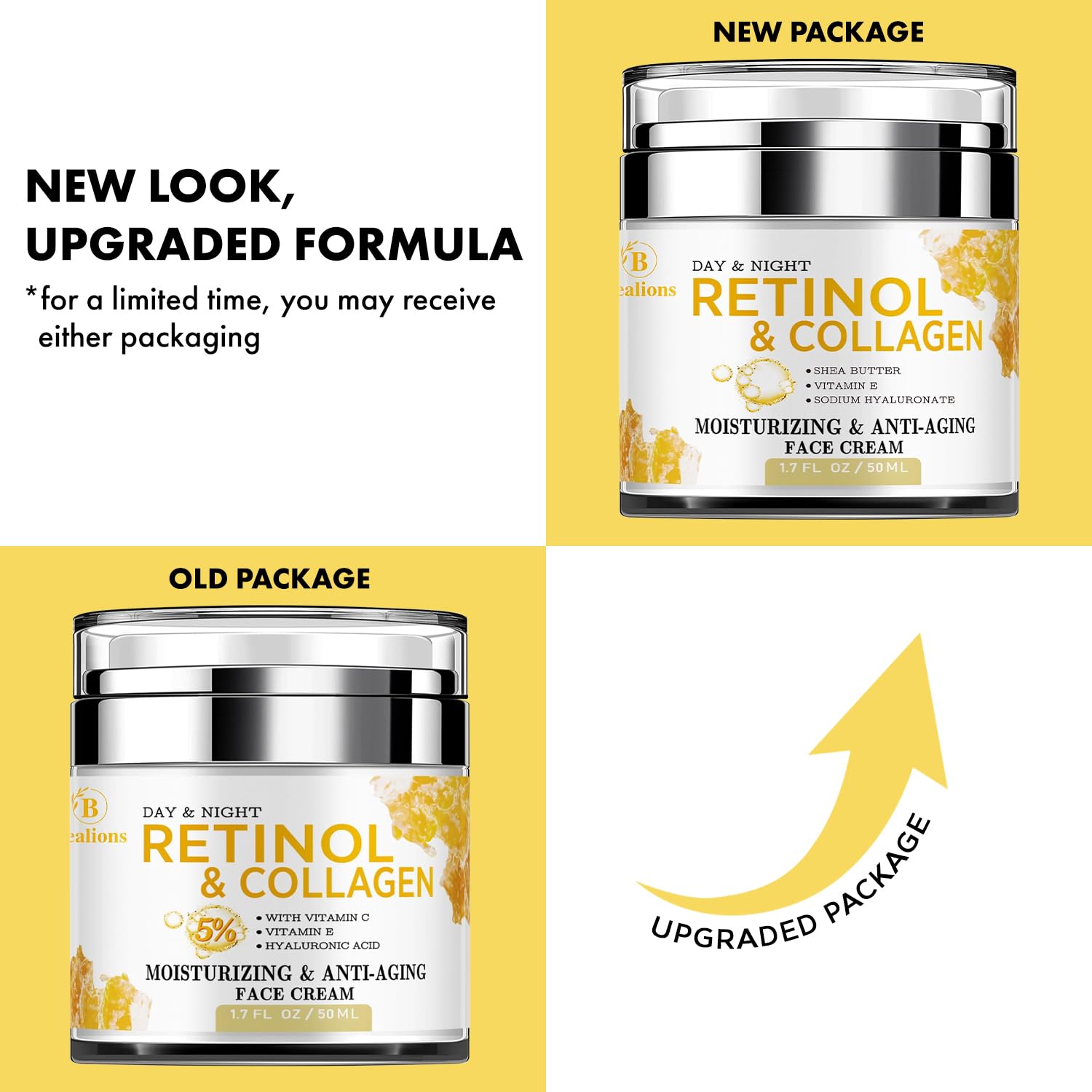 Retinol Cream for Face anti Aging: Wrinkle Cream for Face Neck with Collagen Hyaluronic Acid - Night Moisturizer for Men Women - Facial Skin Care Gifts for Mom Dad Sister
