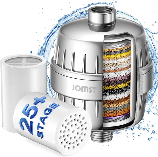 Maximize Sediment Removal & Reduce 97.45% Chlorine in Shower Water - 25 Stage Shower Filter with 3 Cores - for Softer Skin & Shinier Hair