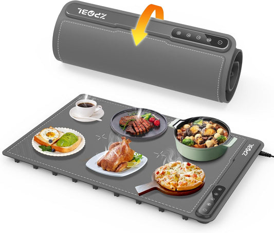 Warming Mat for Food -Electric Food Warming Tray (24"X16"), Rapid Full-Surface Heating, Portable & Rollable Versatile Food Warmer for Countertop, Perfect for Gatherings, Parties &Everyday Use