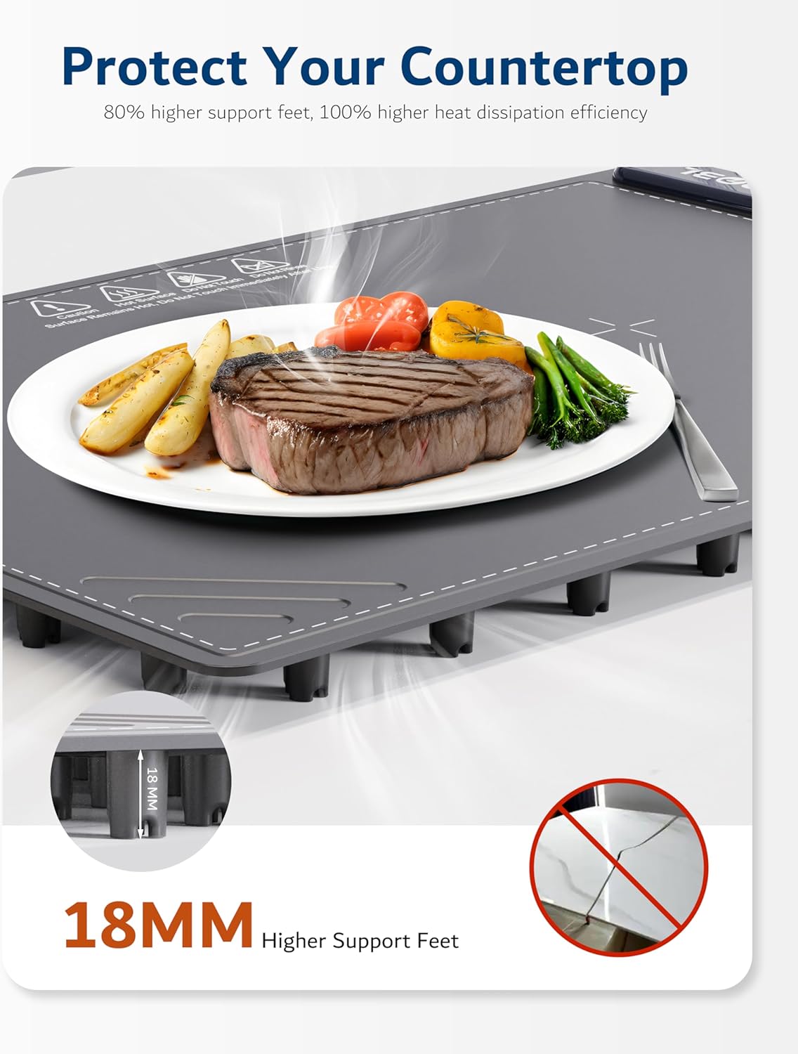 Warming Mat for Food -Electric Food Warming Tray (24"X16"), Rapid Full-Surface Heating, Portable & Rollable Versatile Food Warmer for Countertop, Perfect for Gatherings, Parties &Everyday Use