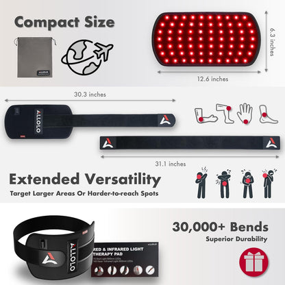 Red Light Therapy for Body, 3-In-1 LED Bead with Timer Remote Control, 12.6"*6.3" 660Nm&850Nm Infrared Light Therapy for Body Pain Relief Wearable for Muscle Repair