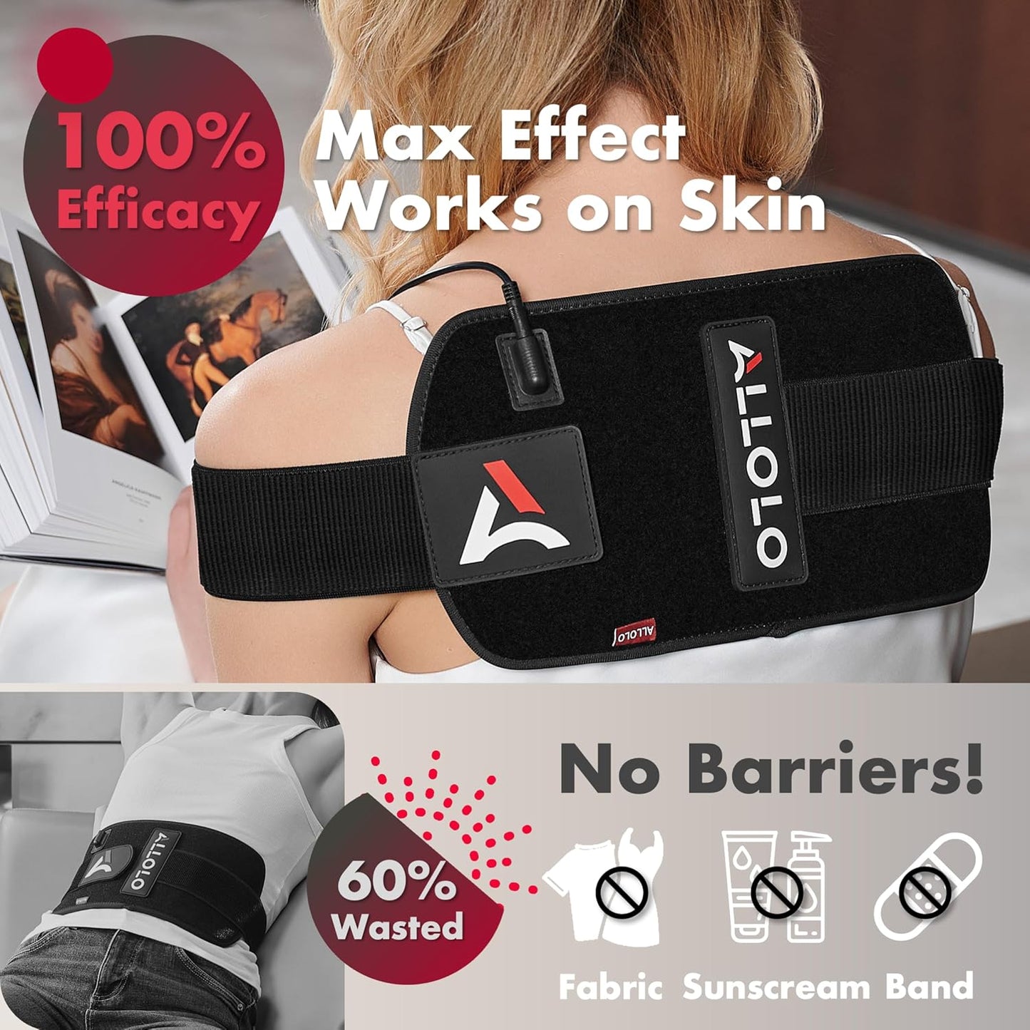 Red Light Therapy for Body, 3-In-1 LED Bead with Timer Remote Control, 12.6"*6.3" 660Nm&850Nm Infrared Light Therapy for Body Pain Relief Wearable for Muscle Repair