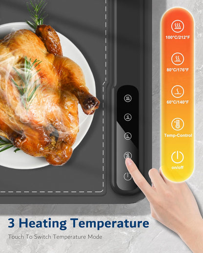 Warming Mat for Food -Electric Food Warming Tray (24"X16"), Rapid Full-Surface Heating, Portable & Rollable Versatile Food Warmer for Countertop, Perfect for Gatherings, Parties &Everyday Use