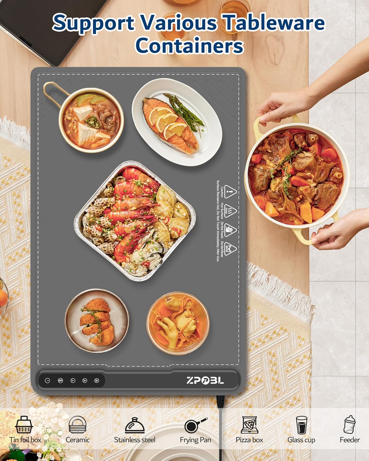 Warming Mat for Food -Electric Food Warming Tray (24"X16"), Rapid Full-Surface Heating, Portable & Rollable Versatile Food Warmer for Countertop, Perfect for Gatherings, Parties &Everyday Use