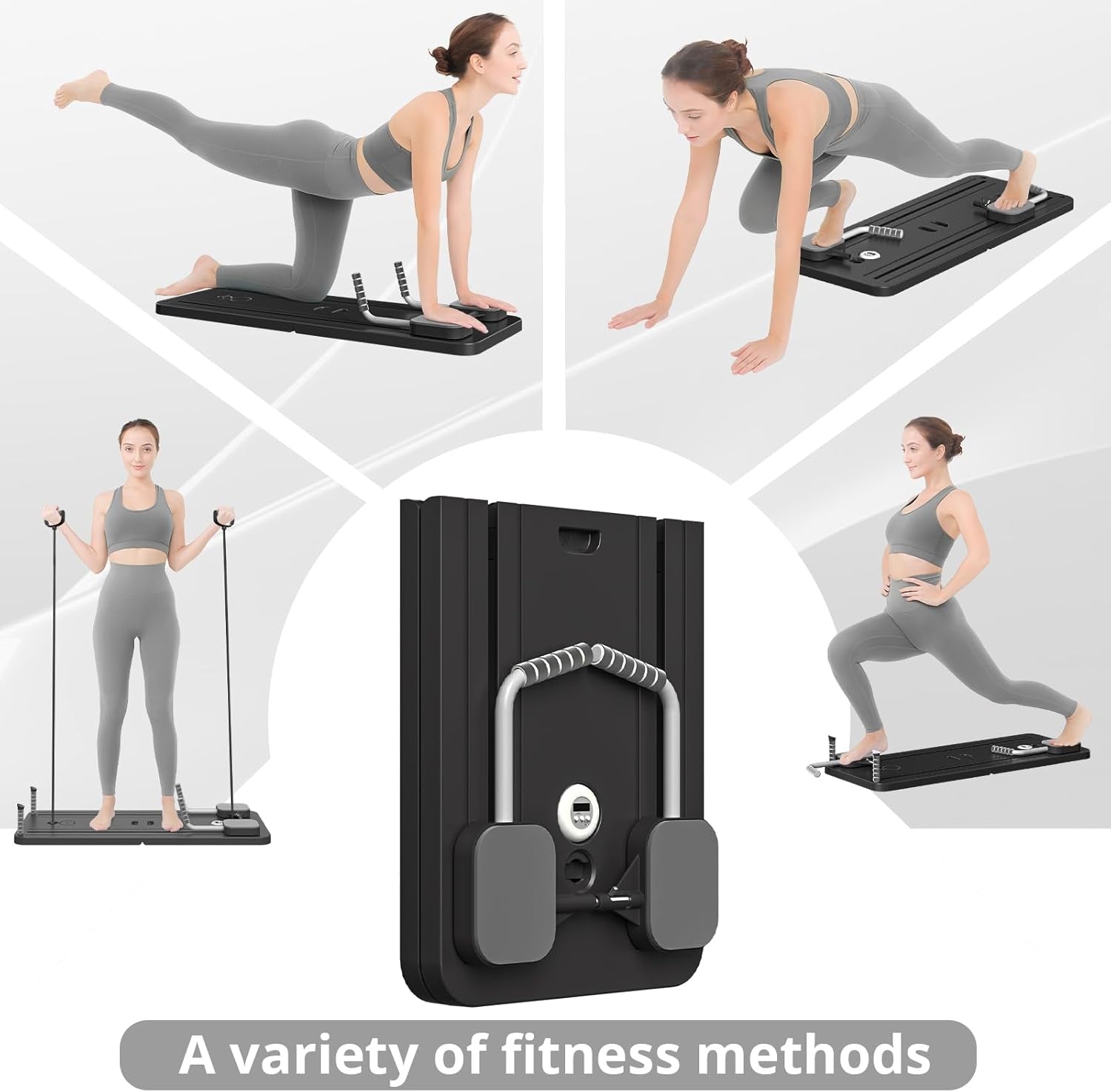 Pilates Board - Pilates Reformer Set, Multi-Purpose Foldable Pilates Reformer Board for Home, 5 in 1 Pilates Sliding Board