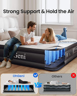 Queen Air Mattress with Built in Pump, Inflatable Blow up Mattress 18 Raised Comfort,Upgraded Surface Portable Mattress, Air Bed for Camping, Home and Guest, Colchone Inflable, 650 Lbs Max